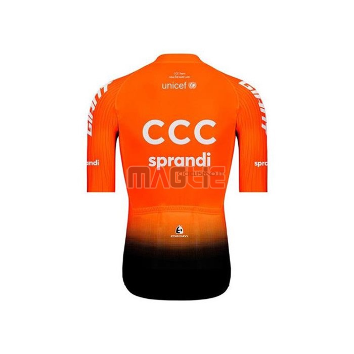 Maglia CCC Sprandi Manica Corta 2020 Arancione Nero